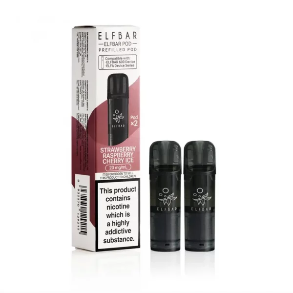 ELFBAR 600 - Prefilled Pods - Strawberry Raspberry Cherry Ice (2x2ml)